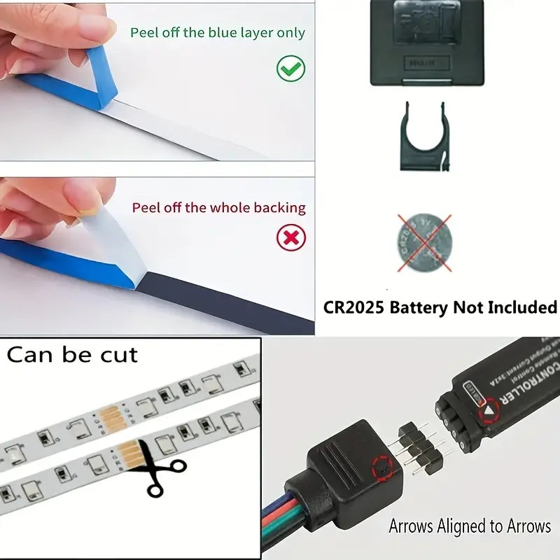Bande De LED, RGB 2835 Infrarouge 44 Contrôleur De Clé Décoration De Veilleuse