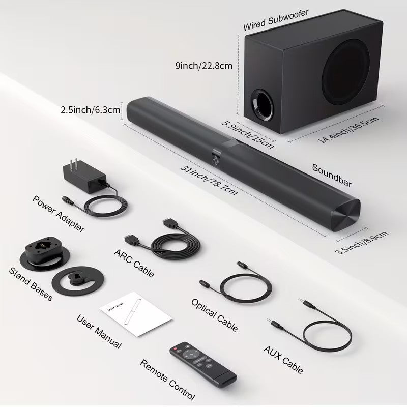 Barre de son pour téléviseur intelligent, barre de son avec caisson de basses