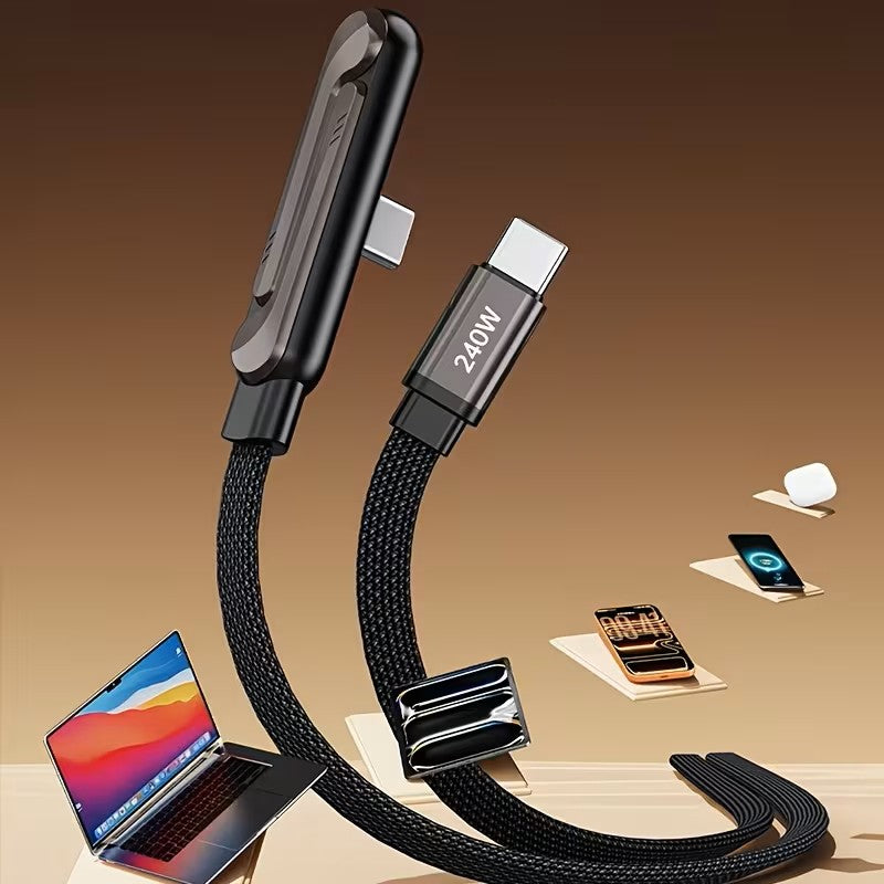 câbles de charge invisibles 240W avec support, câble de charge 2-en-1