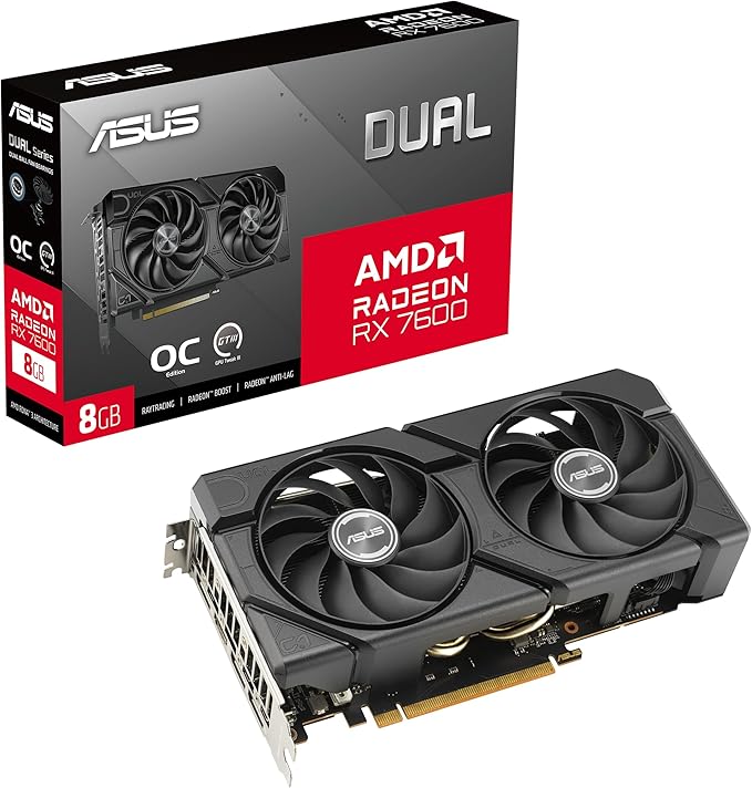 ASUS Dual Radeon™ RX 7600 EVO OC Edition 8 Go GDDR6 (PCIe® 4.0, 8 Go