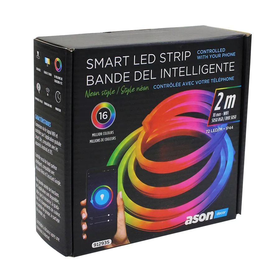 Bande DEL flexible intelligente style Néon - 24 V - 72 DEL/m - IP44 - RVB/TCC