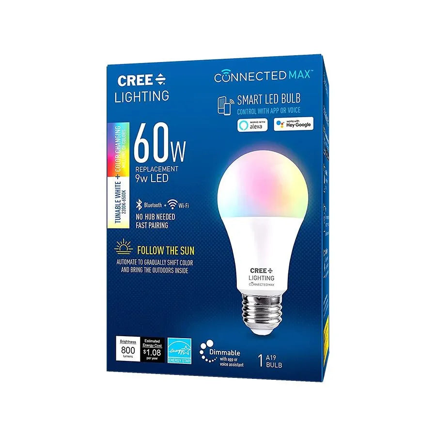 Ampoule A19 DEL intelligente Wi-Fi et Bluetooth