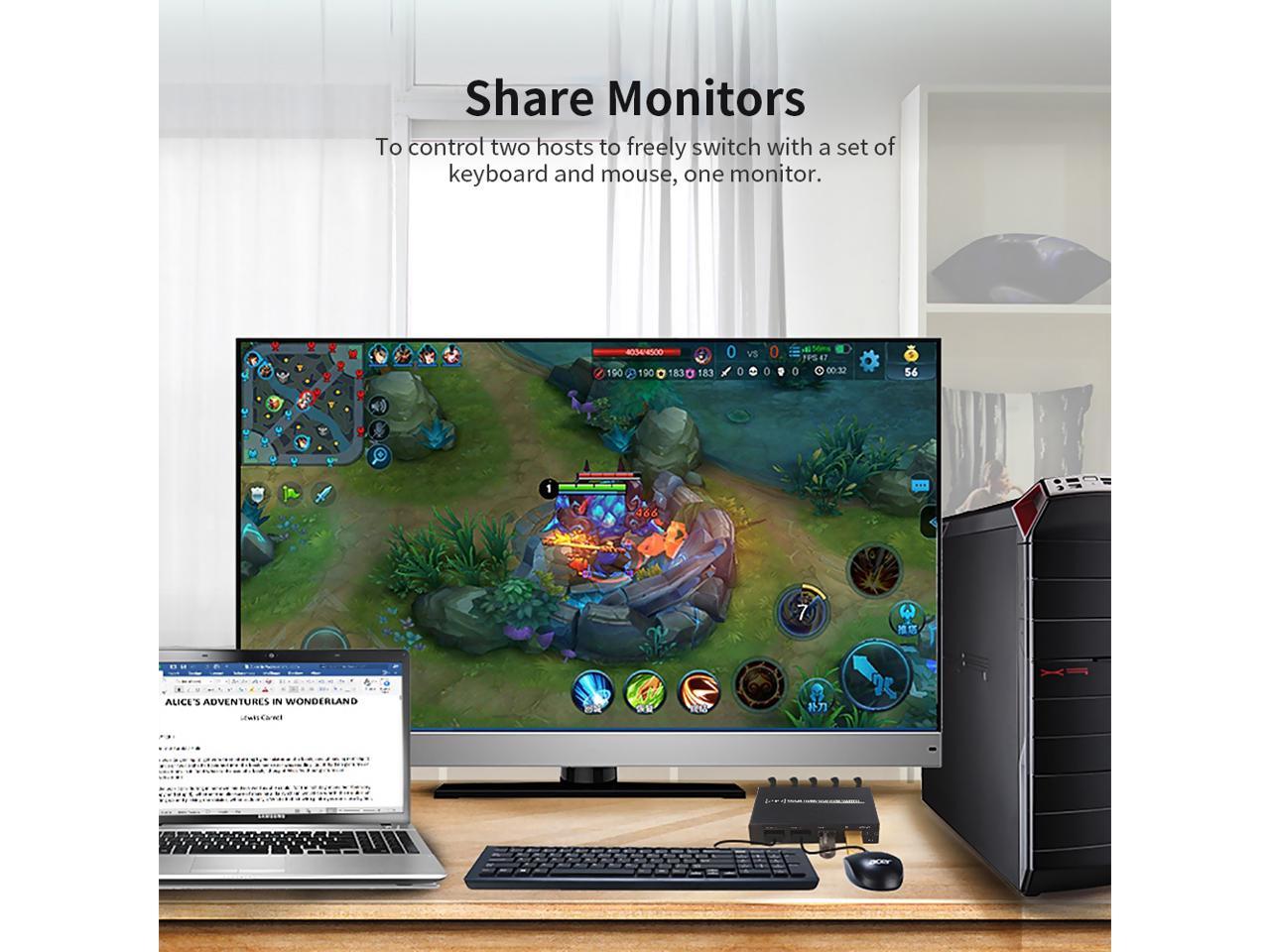 AIMOS AM-KVM 201CL commutateur KVM HDMI/USB 2-en-1