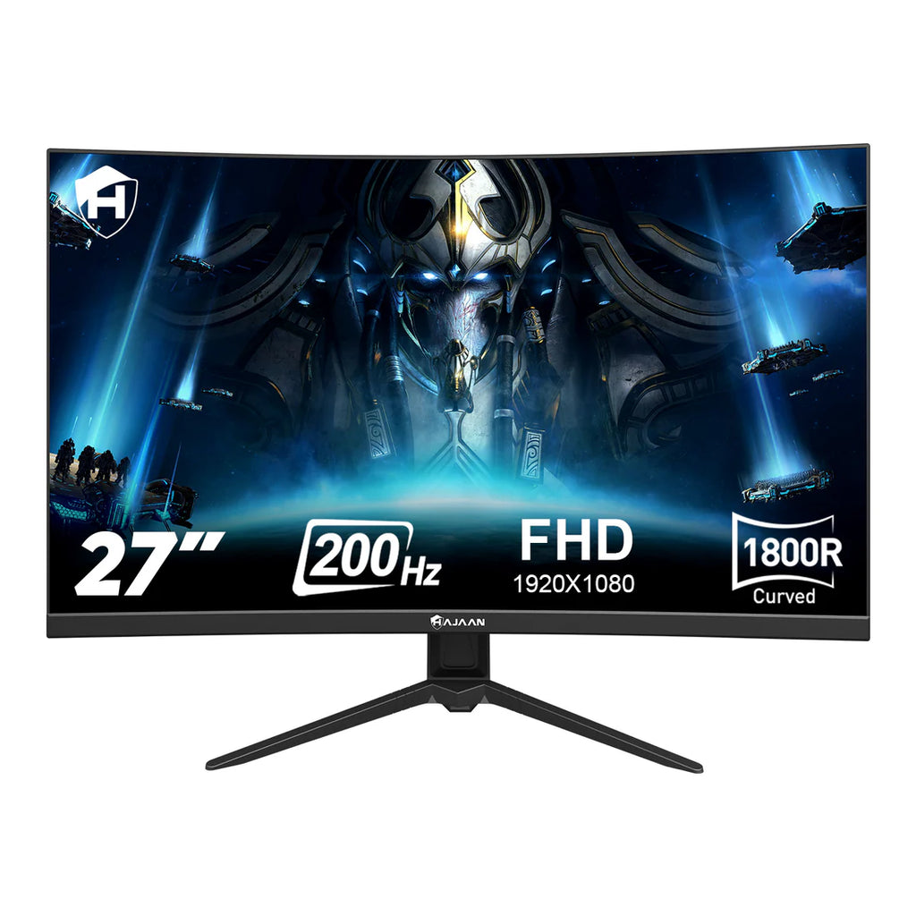 Moniteur de jeu incurvé HAJAAN 27 pouces FHD avec rétroéclairage RGB