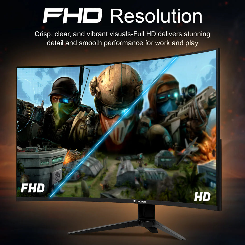 Moniteur de jeu incurvé HAJAAN 27 pouces FHD avec rétroéclairage RGB