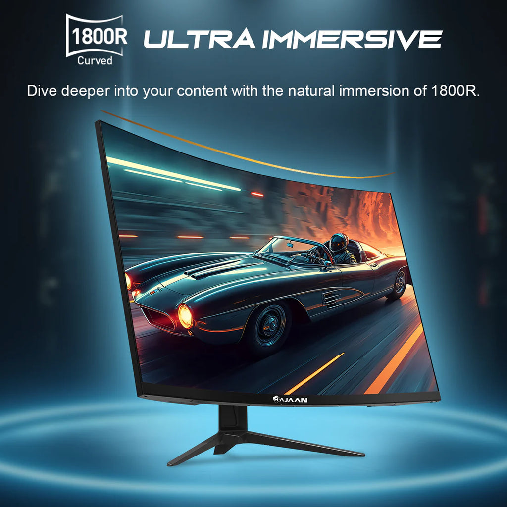 Moniteur de jeu incurvé HAJAAN 27 pouces FHD avec rétroéclairage RGB