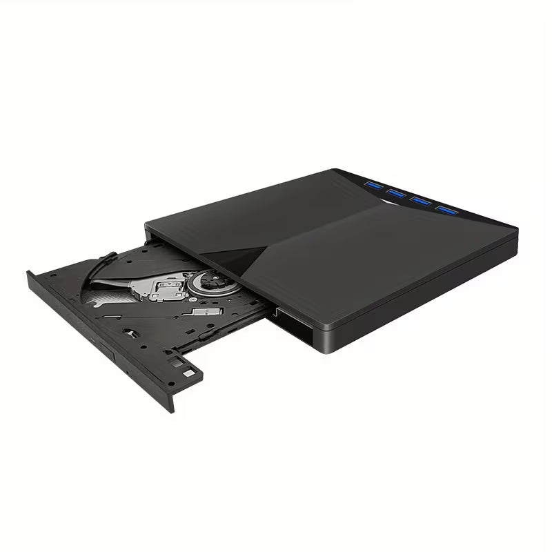 Lecteur et graveur CD/DVD portable - Clé USB C externe avec lecteur de carte SD